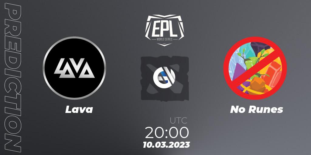 Lava - No Runes: прогноз. 10.03.23, Dota 2, European Pro League World Series America Season 4