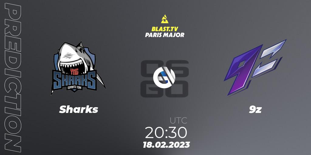 Sharks - 9z: прогноз. 18.02.2023 at 20:30, Counter-Strike (CS2), BLAST.tv Paris Major 2023 South America RMR Closed Qualifier