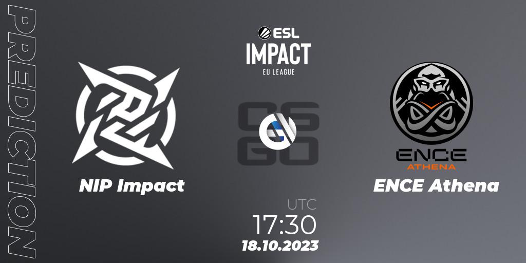 NIP Impact - ENCE Athena: прогноз. 18.10.2023 at 17:30, Counter-Strike (CS2), ESL Impact League Season 4: European Division