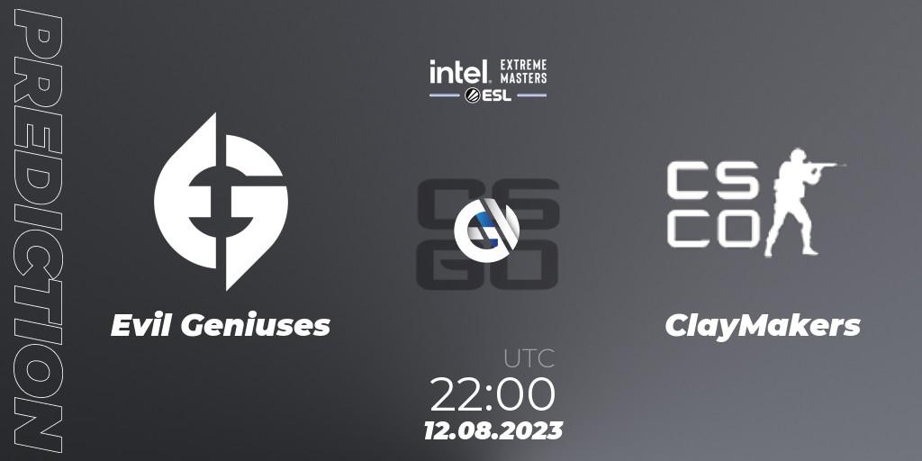 Evil Geniuses - ClayMakers: прогноз. 12.08.2023 at 22:00, Counter-Strike (CS2), IEM Sydney 2023 North America Open Qualifier 2