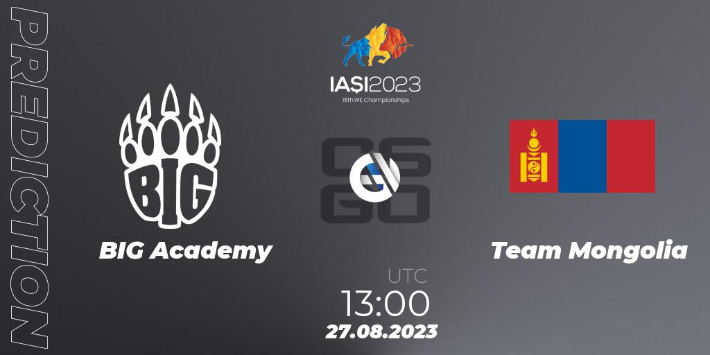 BIG Academy - Team Mongolia: прогноз. 27.08.2023 at 19:40, Counter-Strike (CS2), IESF World Esports Championship 2023