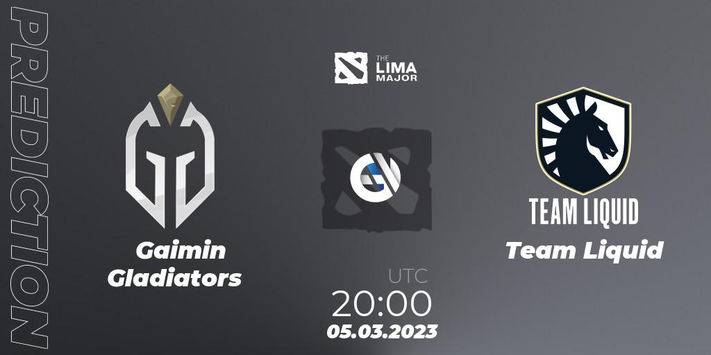 Gaimin Gladiators - Team Liquid: прогноз. 05.03.2023 at 20:41, Dota 2, The Lima Major 2023