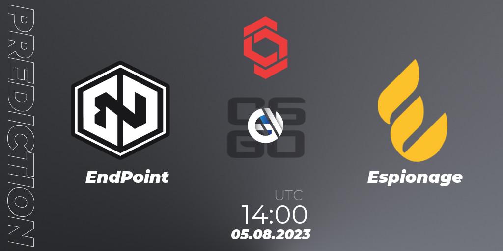 EndPoint - Espionage: прогноз. 05.08.2023 at 14:00, Counter-Strike (CS2), CCT Central Europe Series #7