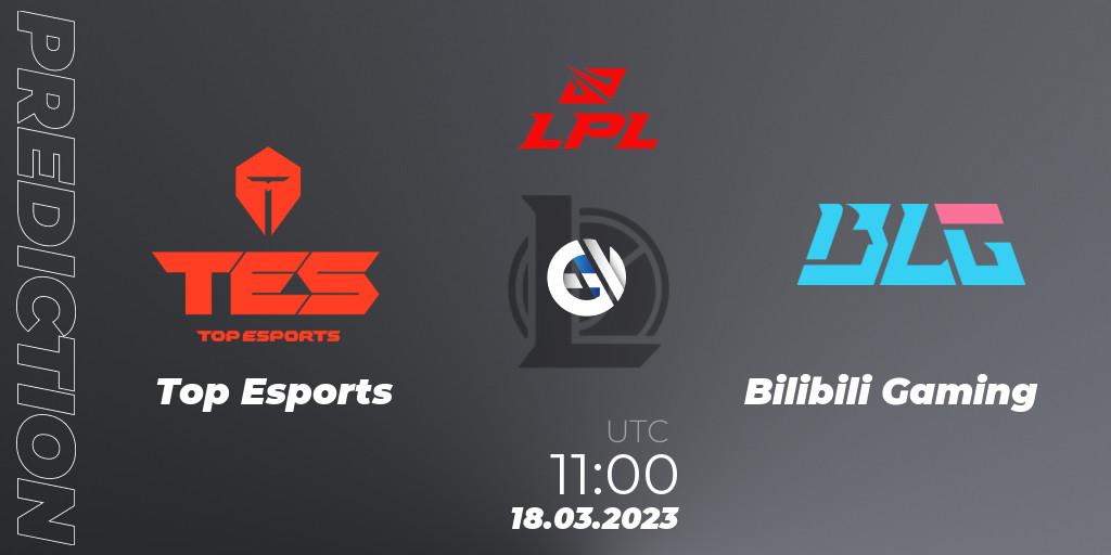 Top Esports - Bilibili Gaming: прогноз. 18.03.2023 at 11:15, LoL, LPL Spring 2023 - Group Stage