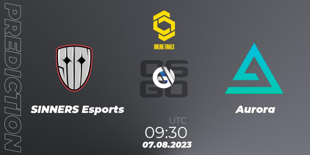 SINNERS Esports - Aurora: прогноз. 07.08.2023 at 09:30, Counter-Strike (CS2), CCT 2023 Online Finals 2