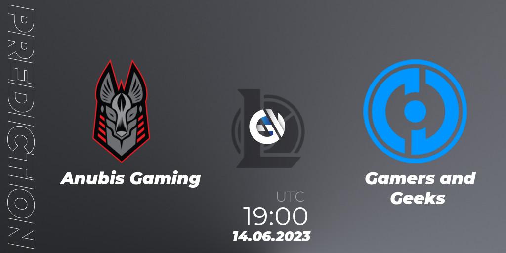 Anubis Gaming - Gamers and Geeks: прогноз. 14.06.2023 at 19:00, LoL, Arabian League Summer 2023 - Group Stage