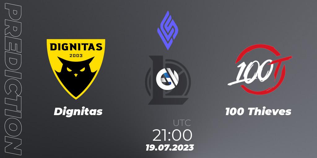 Dignitas - 100 Thieves: прогноз. 20.07.2023 at 01:00, LoL, LCS Summer 2023 - Group Stage