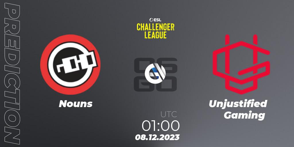 Nouns - Unjustified Gaming: прогноз. 08.12.23, CS2 (CS:GO), ESL Challenger League Season 46: North America