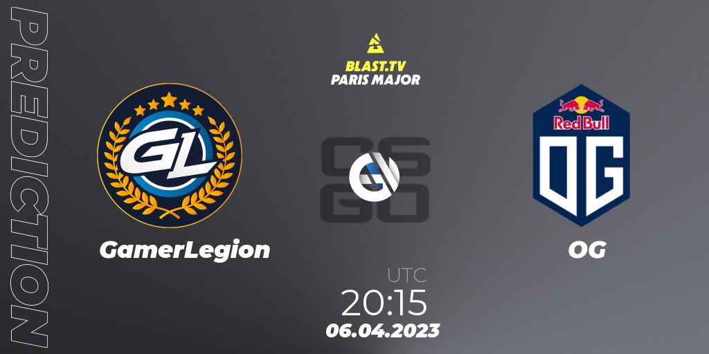 GamerLegion - OG: прогноз. 06.04.2023 at 18:55, Counter-Strike (CS2), BLAST.tv Paris Major 2023 Europe RMR A