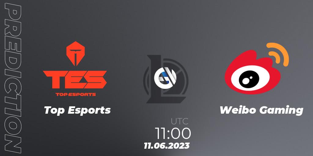 Top Esports - Weibo Gaming: прогноз. 11.06.23, LoL, LPL Summer 2023 Regular Season
