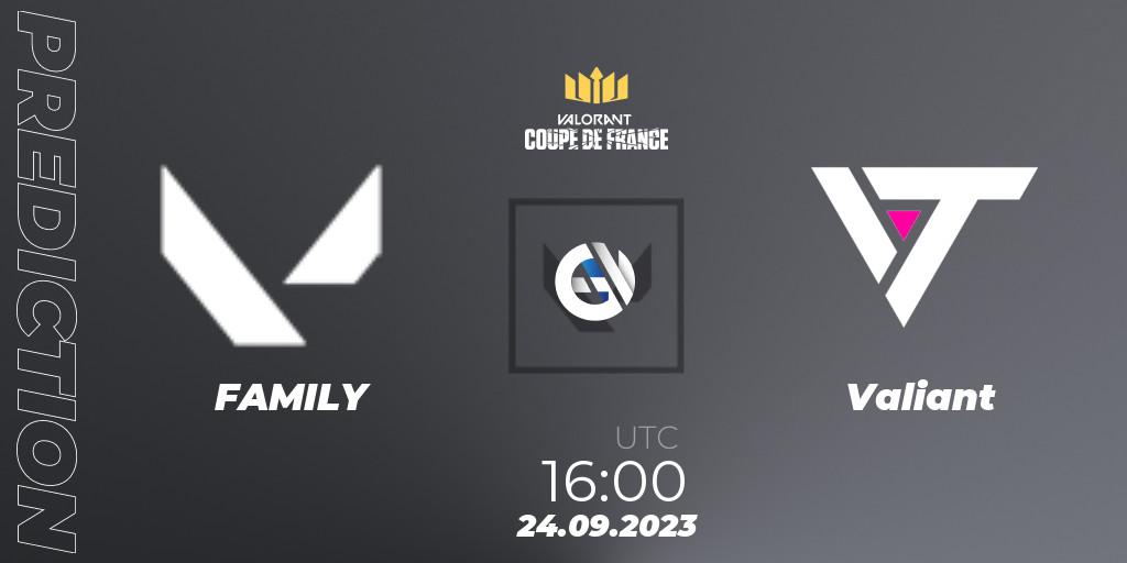 FAMILY - Valiant: прогноз. 24.09.2023 at 16:00, VALORANT, VCL France: Revolution - Coupe De France 2023