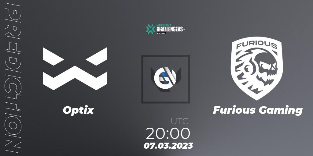 Optix - Furious Gaming: прогноз. 07.03.2023 at 20:00, VALORANT, VALORANT Challengers 2023: LAS Split 1