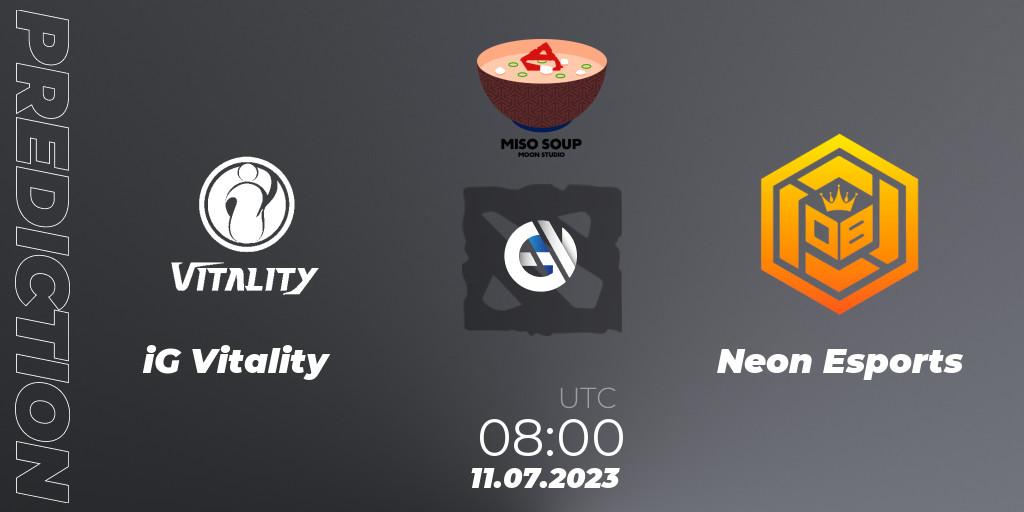 iG Vitality - Neon Esports: прогноз. 11.07.23, Dota 2, Moon Studio Miso Soup