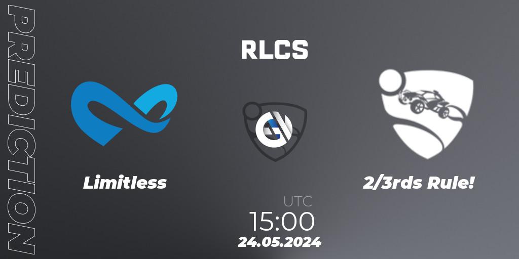Limitless - 2/3rds Rule!: прогноз. 24.05.2024 at 15:00, Rocket League, RLCS 2024 - Major 2: SSA Open Qualifier 6