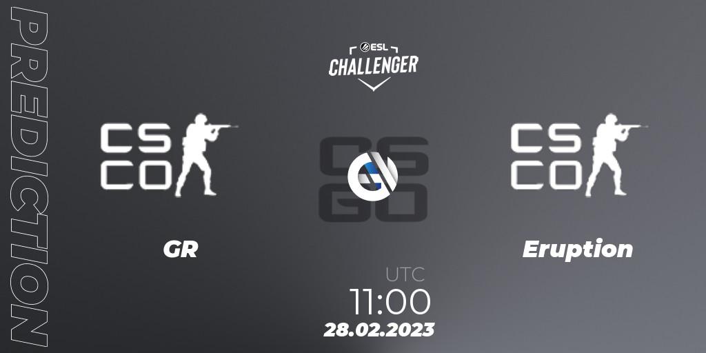 GR Gaming - Eruption: прогноз. 28.02.2023 at 11:00, Counter-Strike (CS2), ESL Challenger Melbourne 2023 Asia Open Qualifier