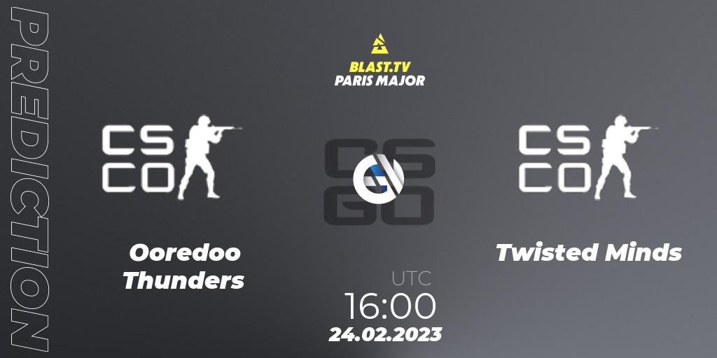 Ooredoo Thunders - Twisted Minds: прогноз. 24.02.2023 at 16:05, Counter-Strike (CS2), BLAST.tv Paris Major 2023 Middle East RMR Closed Qualifier