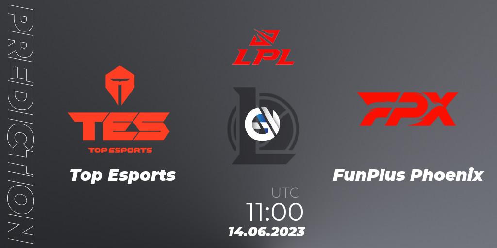 Top Esports - FunPlus Phoenix: прогноз. 14.06.23, LoL, LPL Summer 2023 Regular Season