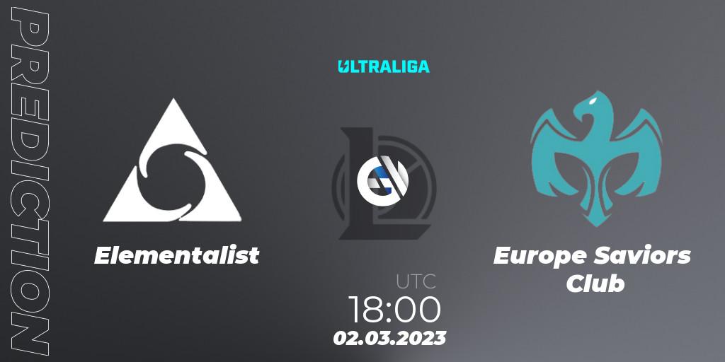 Elementalist - Europe Saviors Club: прогноз. 02.03.2023 at 18:00, LoL, Ultraliga 2nd Division Season 6