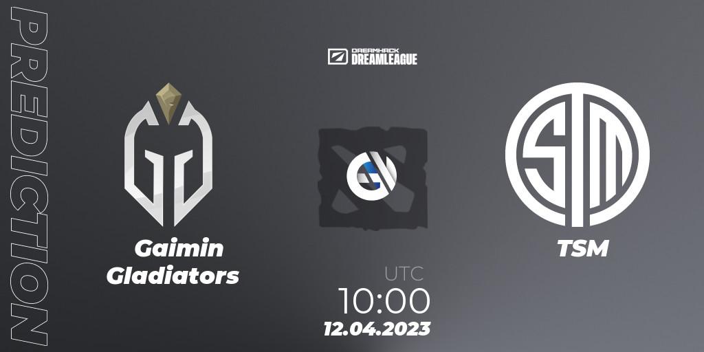 Gaimin Gladiators - TSM: прогноз. 12.04.2023 at 09:55, Dota 2, DreamLeague Season 19 - Group Stage 1