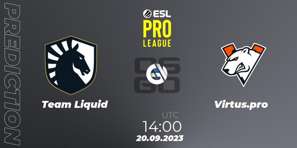 Team Liquid - Virtus.pro: прогноз. 20.09.23, CS2 (CS:GO), ESL Pro League Season 18
