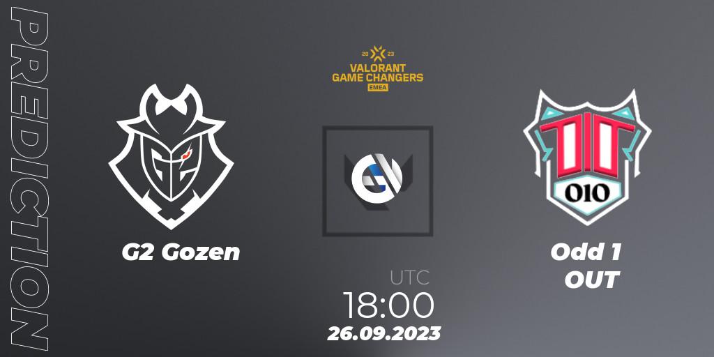 G2 Gozen - Odd 1 OUT: прогноз. 26.09.2023 at 18:00, VALORANT, VCT 2023: Game Changers EMEA Stage 3 - Group Stage
