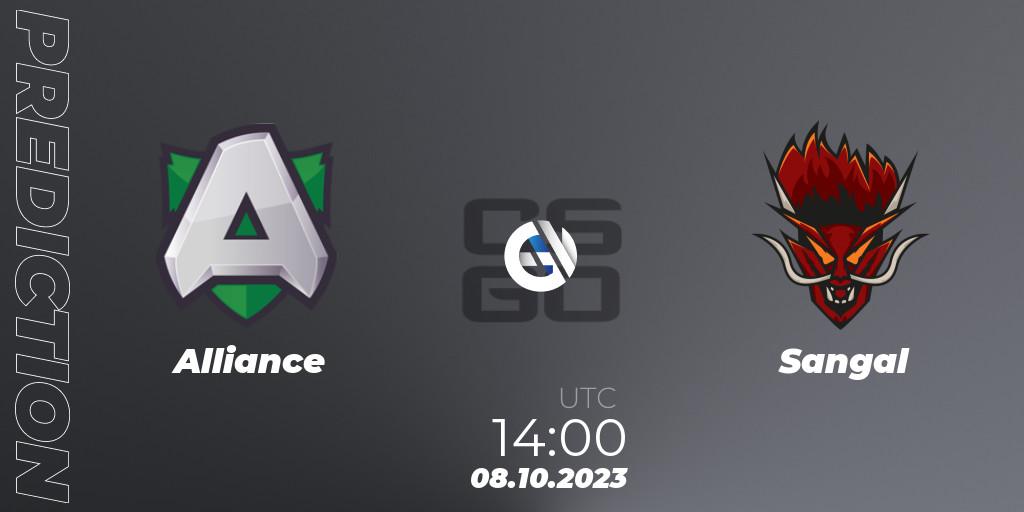 Alliance - Sangal: прогноз. 08.10.2023 at 14:00, Counter-Strike (CS2), A1 Gaming League Season 7