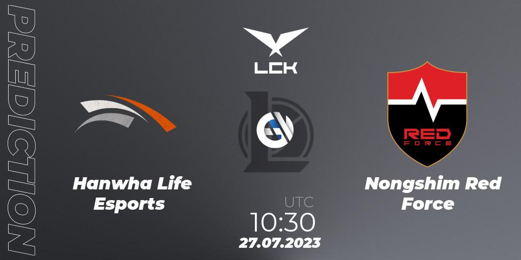 Hanwha Life Esports - Nongshim Red Force: прогноз. 27.07.2023 at 11:30, LoL, LCK Summer 2023 Regular Season