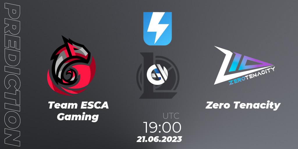 Team ESCA Gaming - Zero Tenacity: прогноз. 20.06.2023 at 19:15, LoL, Ultraliga Season 10 2023 Regular Season