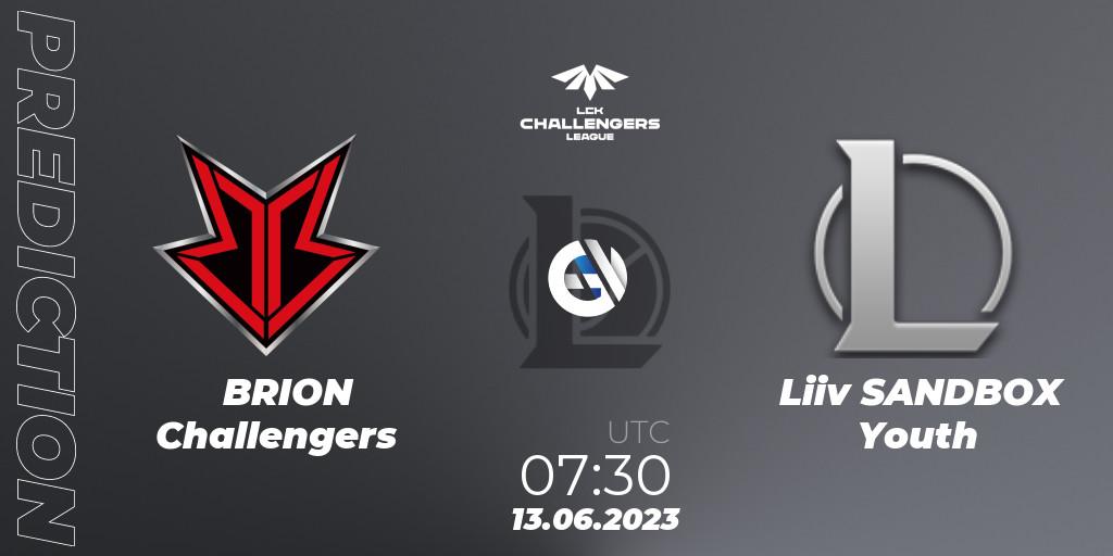 BRION Challengers - Liiv SANDBOX Youth: прогноз. 13.06.23, LoL, LCK Challengers League 2023 Summer - Group Stage