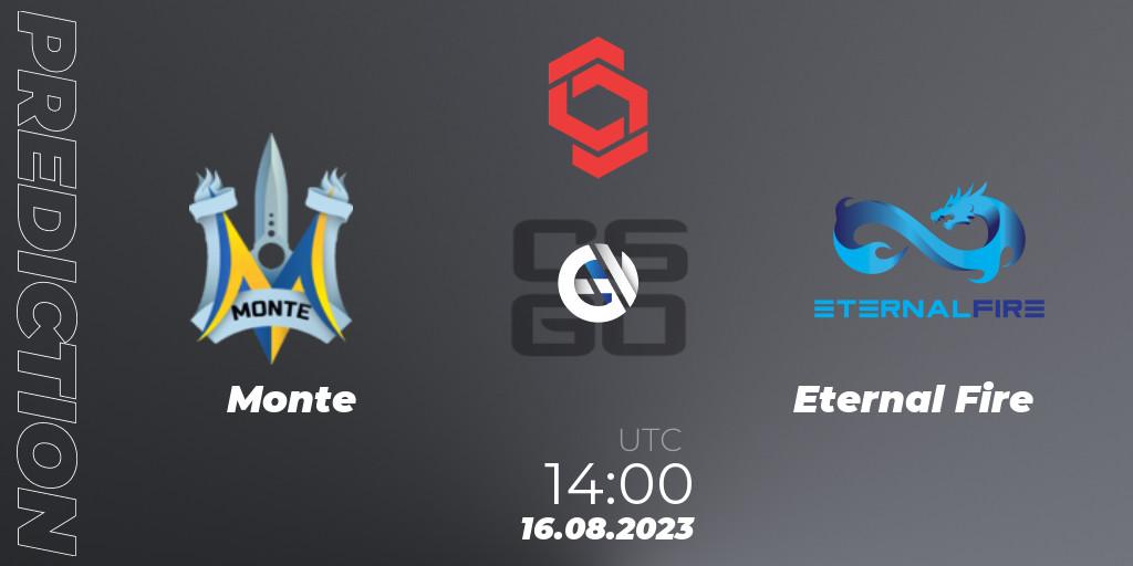 Monte - Eternal Fire: прогноз. 16.08.2023 at 14:35, Counter-Strike (CS2), CCT Central Europe Series #7