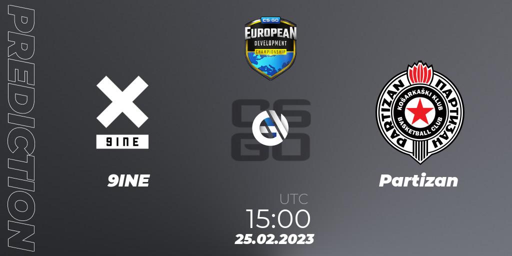 9INE - Partizan: прогноз. 25.02.23, CS2 (CS:GO), European Development Championship 7