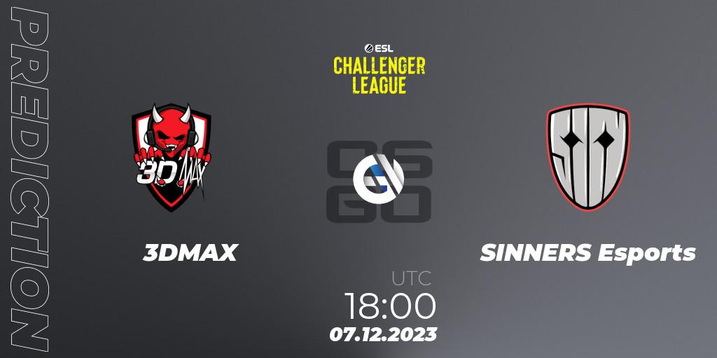 3DMAX - SINNERS Esports: прогноз. 07.12.2023 at 18:00, Counter-Strike (CS2), ESL Challenger League Season 46: Europe