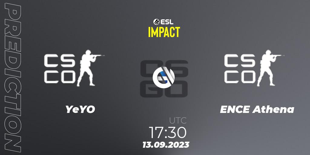 YeYO - ENCE Athena: прогноз. 13.09.2023 at 17:30, Counter-Strike (CS2), ESL Impact League Season 4: European Division
