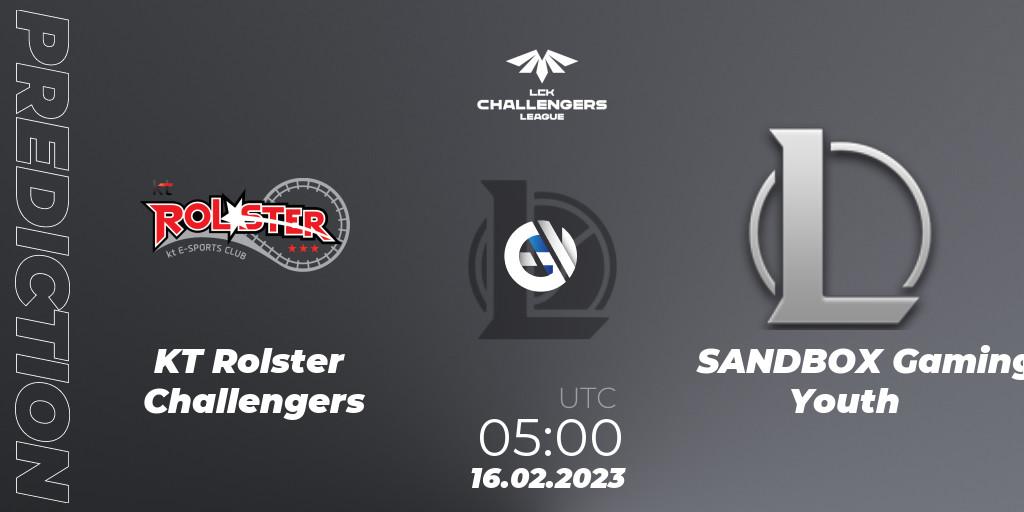 KT Rolster Challengers - SANDBOX Gaming Youth: прогноз. 16.02.2023 at 05:00, LoL, LCK Challengers League 2023 Spring