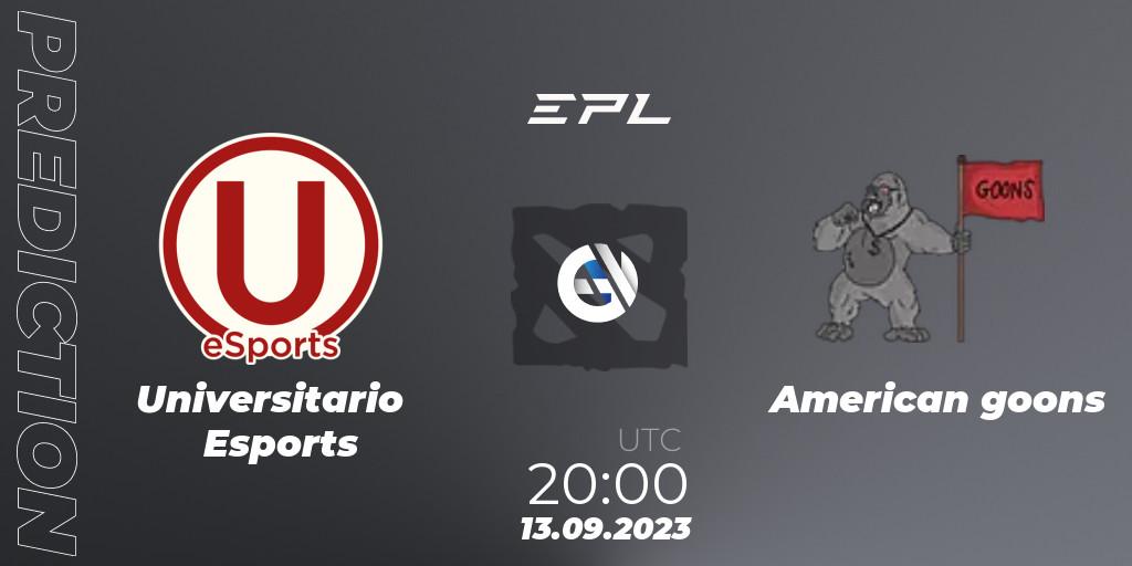 Universitario Esports - American goons: прогноз. 13.09.23, Dota 2, EPL World Series: America Season 7