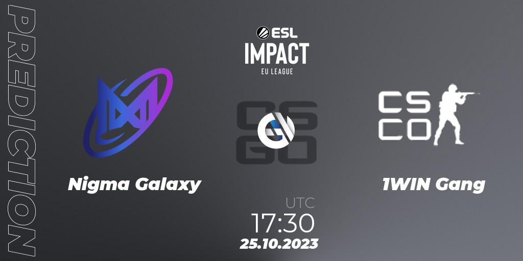 Nigma Galaxy - 1WIN Gang: прогноз. 25.10.23, CS2 (CS:GO), ESL Impact League Season 4: European Division