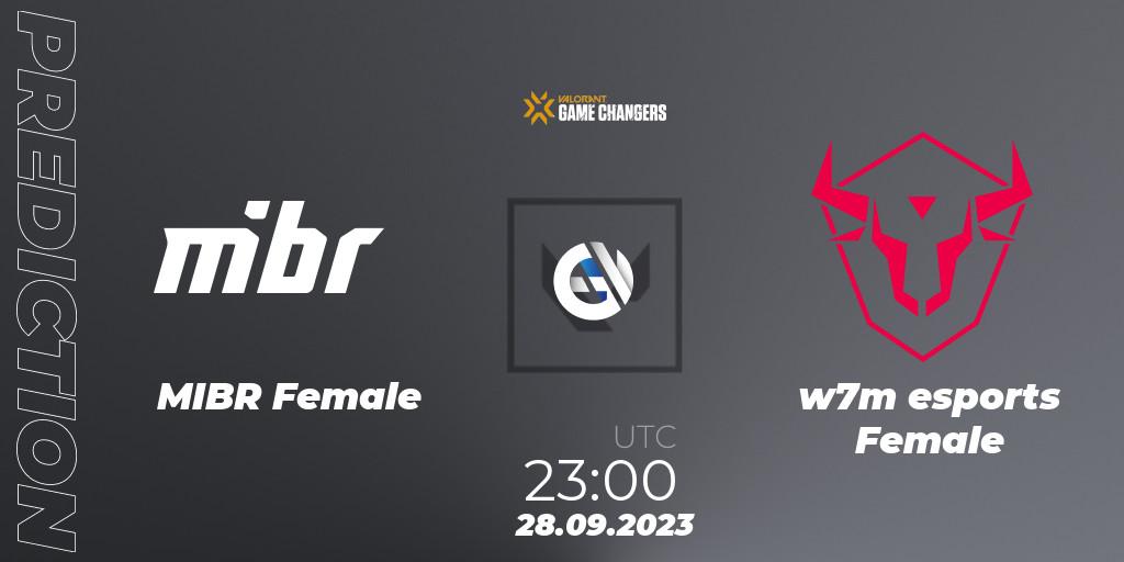 MIBR Female - w7m esports Female: прогноз. 28.09.2023 at 23:30, VALORANT, VCT 2023: Game Changers Brazil Series 2