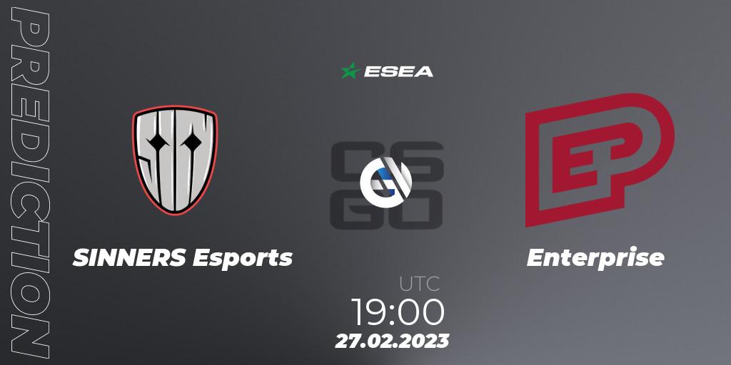 SINNERS Esports - Enterprise: прогноз. 03.03.2023 at 14:00, Counter-Strike (CS2), ESEA Season 44: Advanced Division - Europe