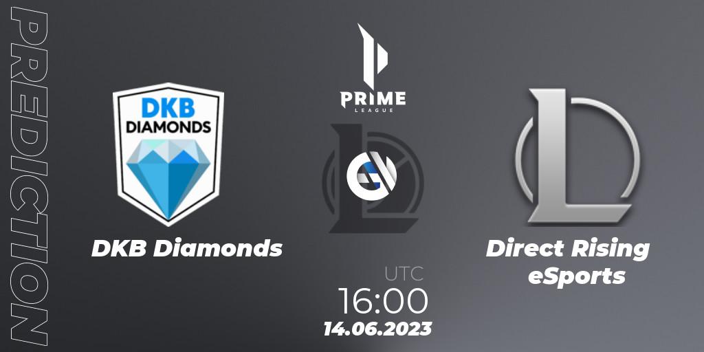 DKB Diamonds - Direct Rising eSports: прогноз. 14.06.2023 at 16:00, LoL, Prime League 2nd Division Summer 2023