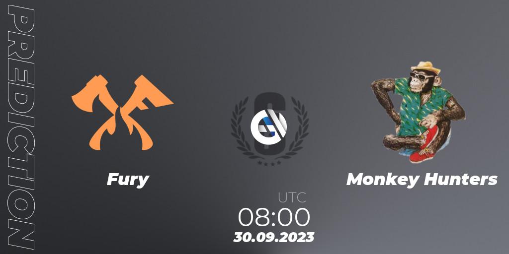 Fury - Monkey Hunters: прогноз. 30.09.2023 at 08:00, Rainbow Six, Asia League 2023 - Stage 2 - Last Chance Qualifiers