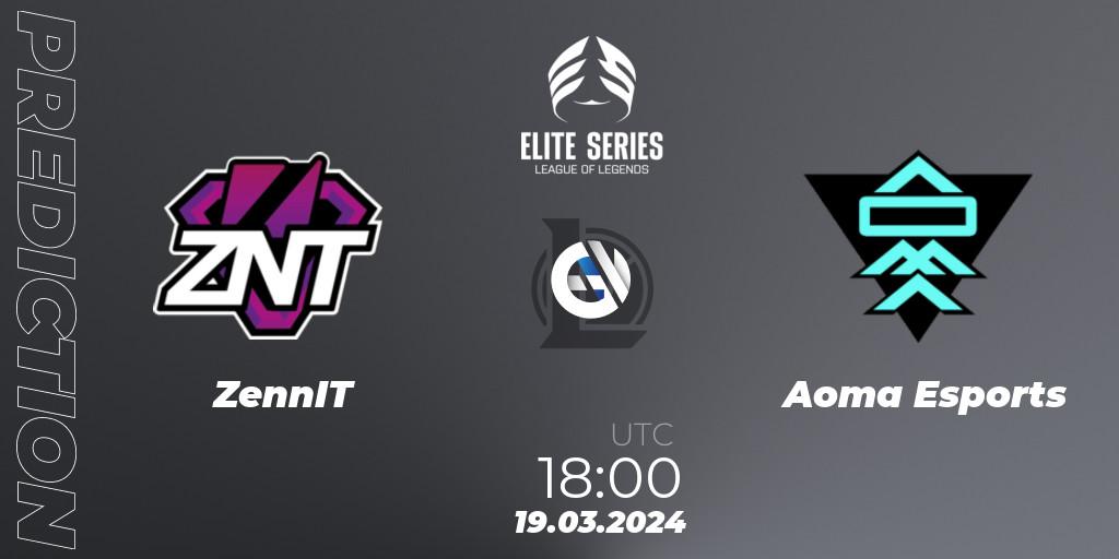 ZennIT - Aoma Esports: прогноз. 19.03.2024 at 18:00, LoL, Elite Series Spring 2024