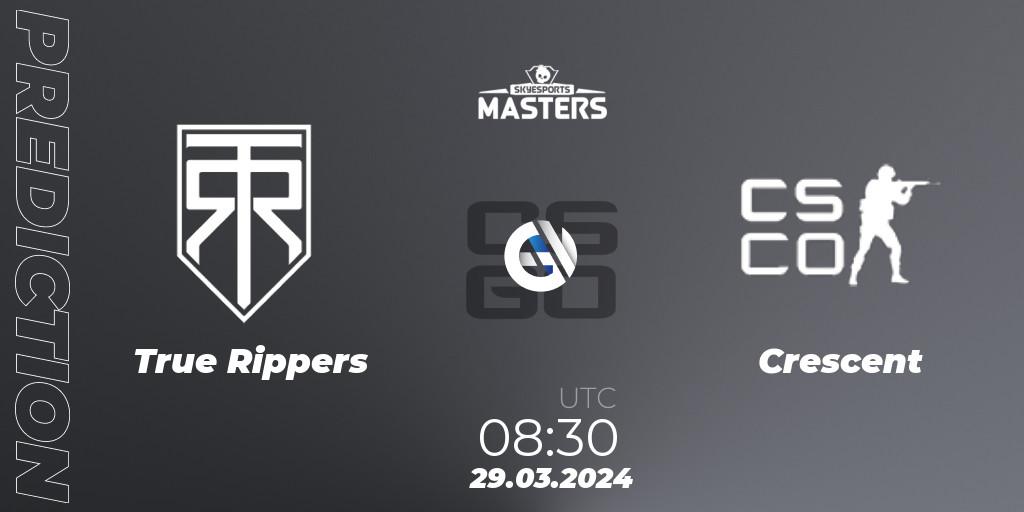 True Rippers - Crescent: прогноз. 29.03.2024 at 08:30, Counter-Strike (CS2), Skyesports Masters 2024: Indian Qualifier