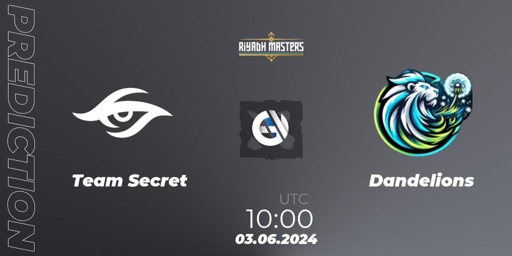 Team Secret - Dandelions: прогноз. 03.06.2024 at 10:00, Dota 2, Riyadh Masters 2024: Western Europe Closed Qualifier