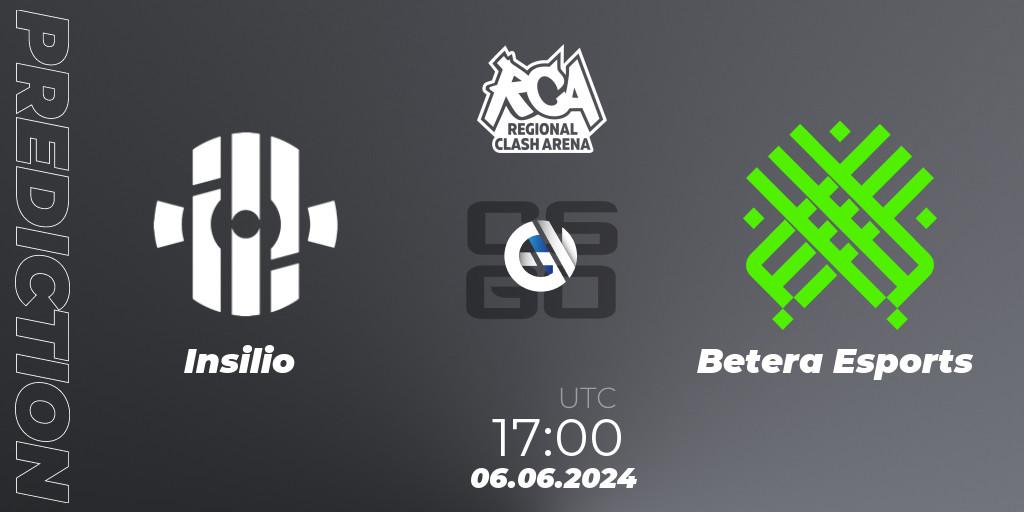 Insilio - Betera Esports: прогноз. 06.06.2024 at 17:00, Counter-Strike (CS2), Regional Clash Arena CIS