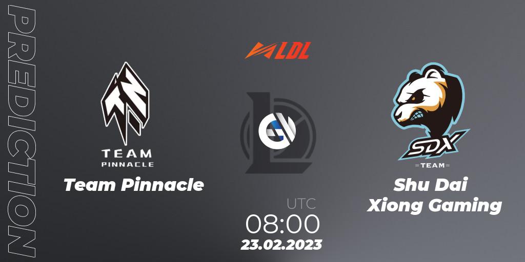 Team Pinnacle - Shu Dai Xiong Gaming: прогноз. 23.02.2023 at 08:30, LoL, LDL 2023 - Regular Season