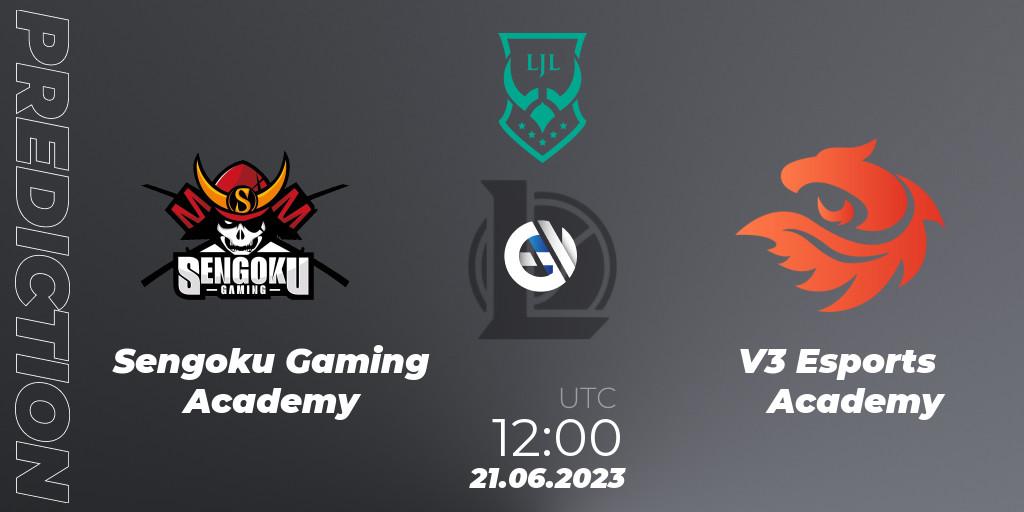 Sengoku Gaming Academy - V3 Esports Academy: прогноз. 21.06.2023 at 12:00, LoL, LJL Academy 2023 - Group Stage