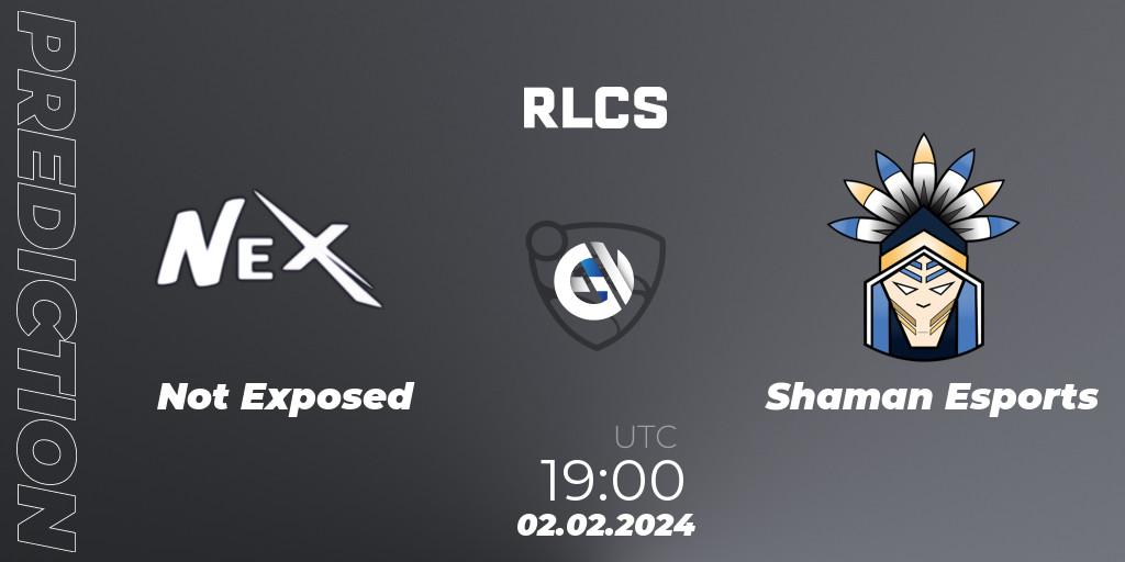 Not Exposed - Shaman Esports: прогноз. 02.02.2024 at 19:00, Rocket League, RLCS 2024 - Major 1: SAM Open Qualifier 1