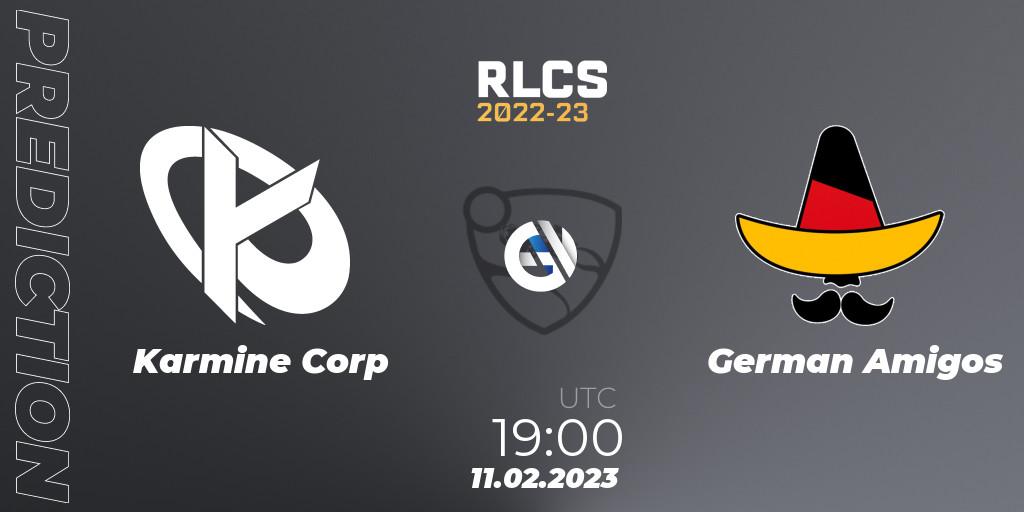 Karmine Corp - German Amigos: прогноз. 11.02.2023 at 18:55, Rocket League, RLCS 2022-23 - Winter: Europe Regional 2 - Winter Cup