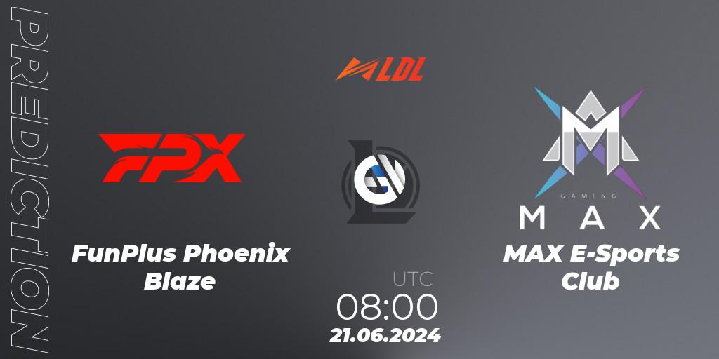 FunPlus Phoenix Blaze - MAX E-Sports Club: прогноз. 21.06.2024 at 08:00, LoL, LDL 2024 - Stage 3