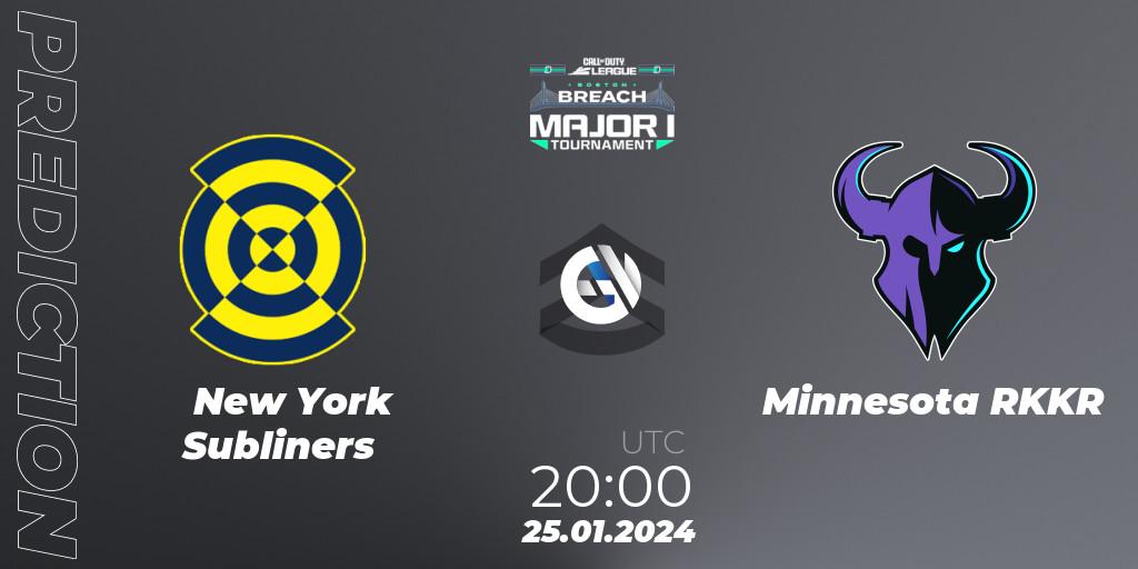 New York Subliners - Minnesota RØKKR: прогноз. 25.01.2024 at 20:00, Call of Duty, Call of Duty League 2024: Stage 1 Major